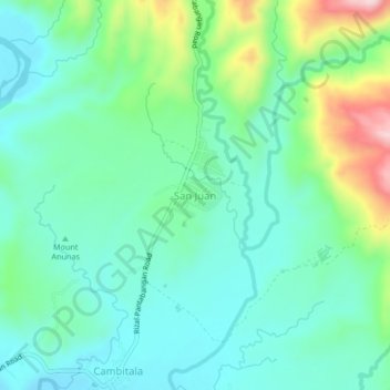 San Juan topographic map, elevation, terrain
