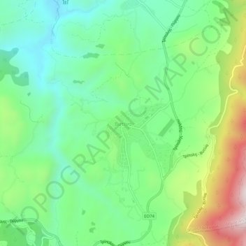 Vytina topographic map, elevation, terrain