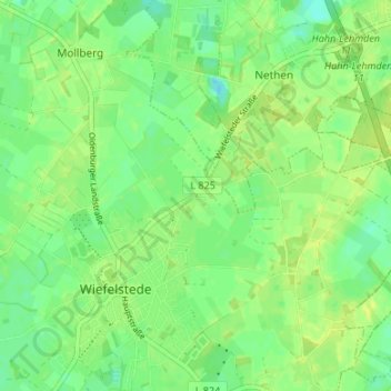 Kortebrügge topographic map, elevation, terrain