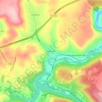 Hollsopple topographic map, elevation, terrain