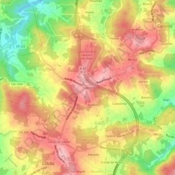 Fagilde topographic map, elevation, terrain