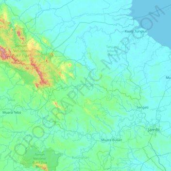 Merlung topographic map, elevation, terrain