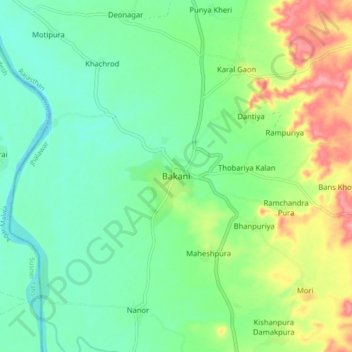 Bakani topographic map, elevation, terrain