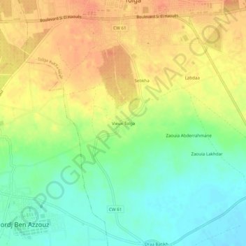 Vieux Tolga topographic map, elevation, terrain