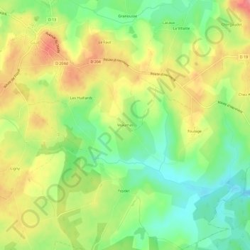 Veaumas topographic map, elevation, terrain