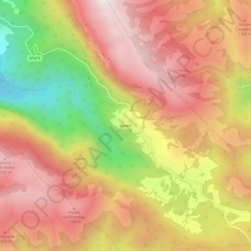 Gavelli topographic map, elevation, terrain