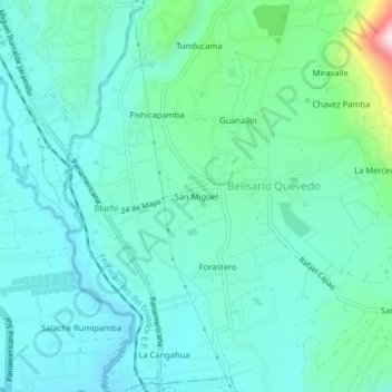 San Miguel topographic map, elevation, terrain