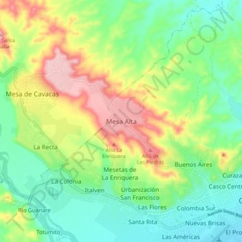 Mesa Alta topographic map, elevation, terrain