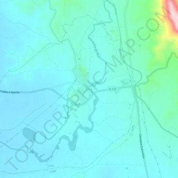 Erla topographic map, elevation, terrain