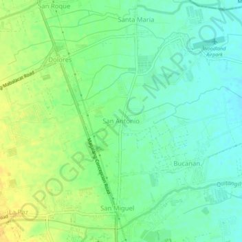 San Antonio topographic map, elevation, terrain