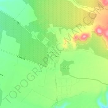 Cerrillos de Tamaya topographic map, elevation, terrain
