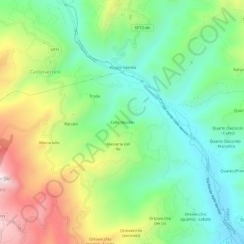 Colle Vecchio topographic map, elevation, terrain