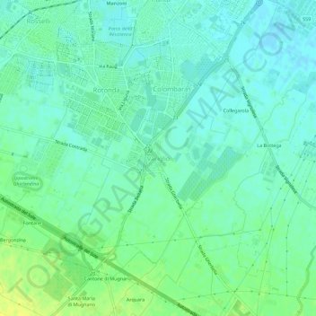 Vaciglio topographic map, elevation, terrain