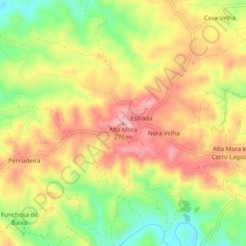 Alta Mora topographic map, elevation, terrain