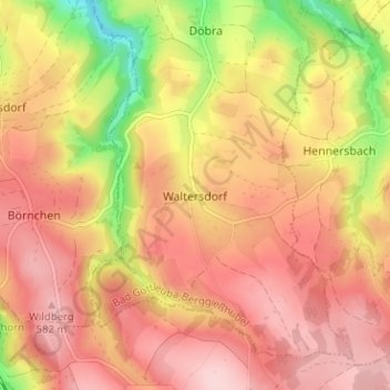 Waltersdorf topographic map, elevation, terrain