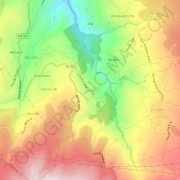 Granja topographic map, elevation, terrain