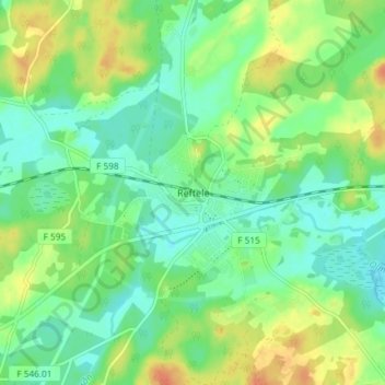 Reftele topographic map, elevation, terrain
