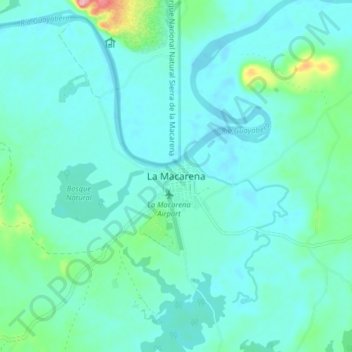 La Macarena topographic map, elevation, terrain