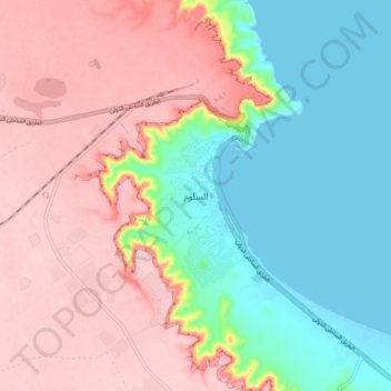 As Sallum topographic map, elevation, terrain