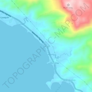 Ba-ay topographic map, elevation, terrain