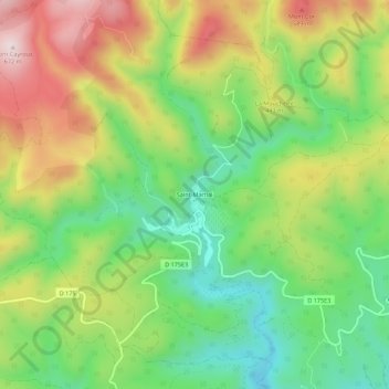 Saint-Martial topographic map, elevation, terrain