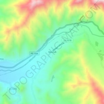 Mochal topographic map, elevation, terrain