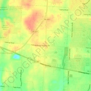 New Hope topographic map, elevation, terrain