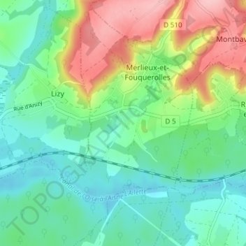 Le Caquet topographic map, elevation, terrain