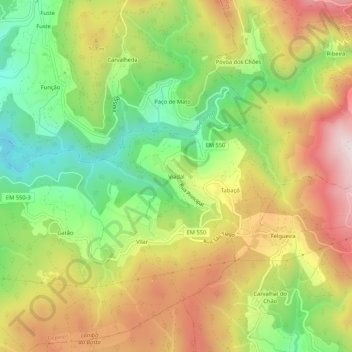 Viadal topographic map, elevation, terrain