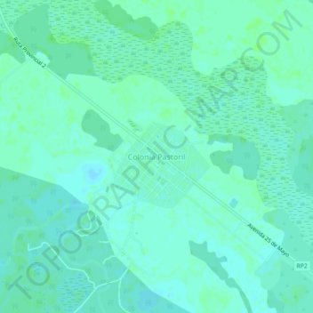 Colonia Pastoril topographic map, elevation, terrain