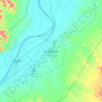 New Thebes topographic map, elevation, terrain