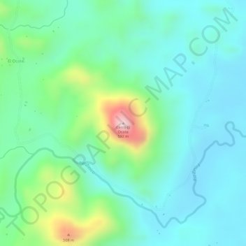 Cerro El Ocote topographic map, elevation, terrain