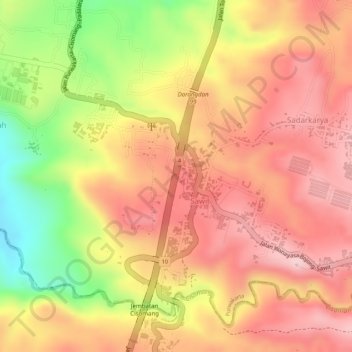 Darangdan topographic map, elevation, terrain