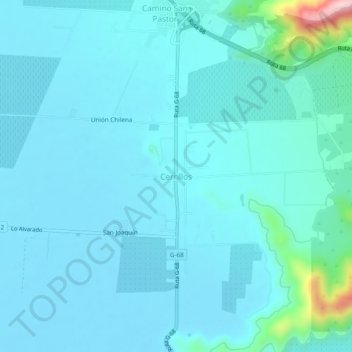 Cerrillos topographic map, elevation, terrain