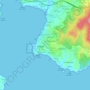 Fincheira topographic map, elevation, terrain
