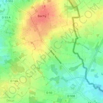 Hôtel topographic map, elevation, terrain