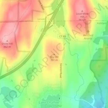 Sky Hill topographic map, elevation, terrain