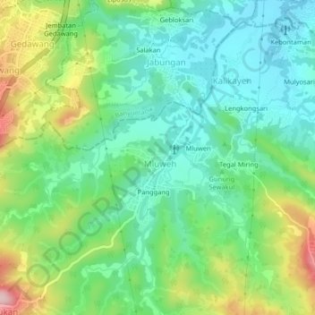 Karanggawang topographic map, elevation, terrain