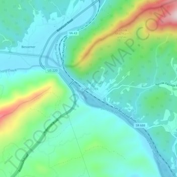 Eagle Rock topographic map, elevation, terrain