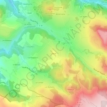 L'Herm topographic map, elevation, terrain