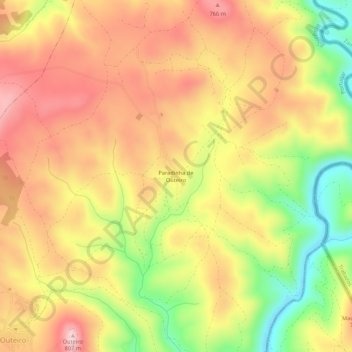 Paradinha de Outeiro topographic map, elevation, terrain