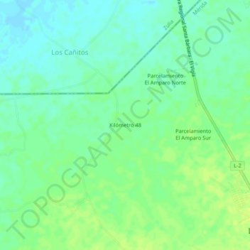 Kilómetro 48 topographic map, elevation, terrain