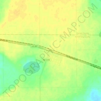 Washburn topographic map, elevation, terrain