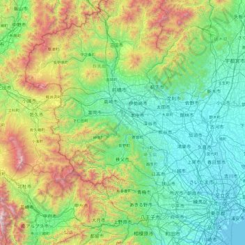 児玉郡 topographic map, elevation, terrain