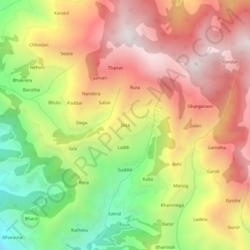 Tosa topographic map, elevation, terrain