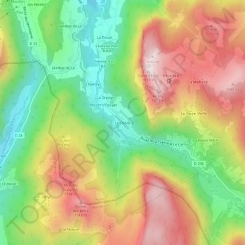 La Clusaz topographic map, elevation, terrain