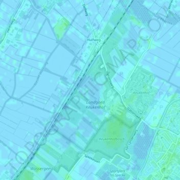 Lageveense Polder topographic map, elevation, terrain