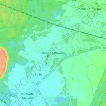 Rohne - Rowno topographic map, elevation, terrain
