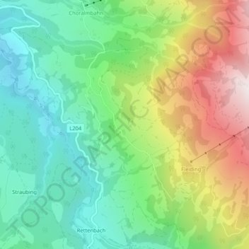 Oberwindau topographic map, elevation, terrain