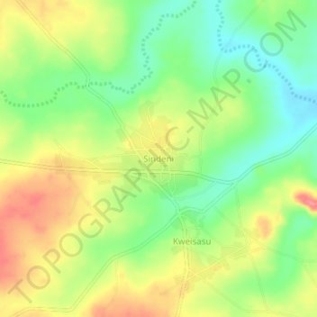 Sindeni topographic map, elevation, terrain